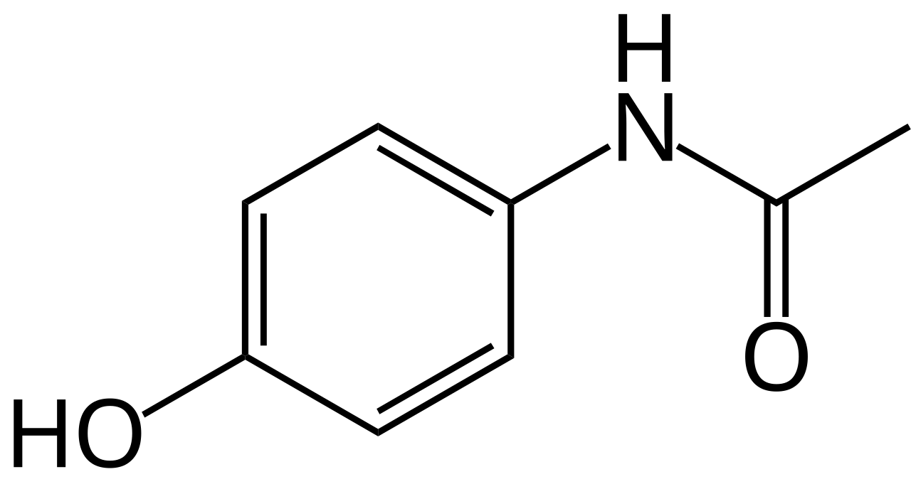 Molecule de paracetamol (acetaminophene)